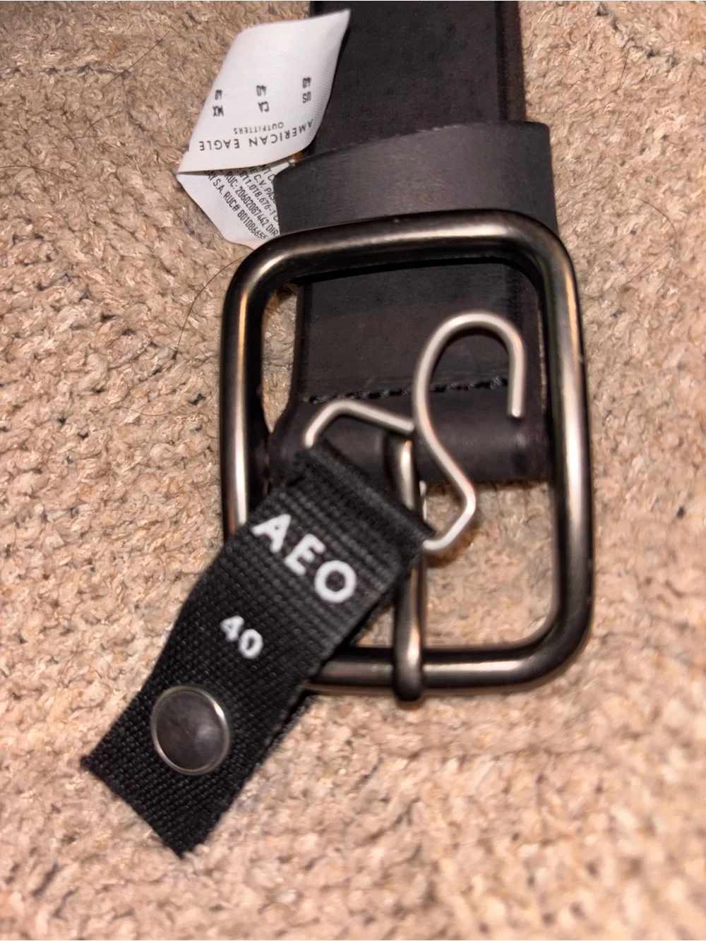 American Eagle Black Genuine Leather Belt Men’s Size 40 NWT